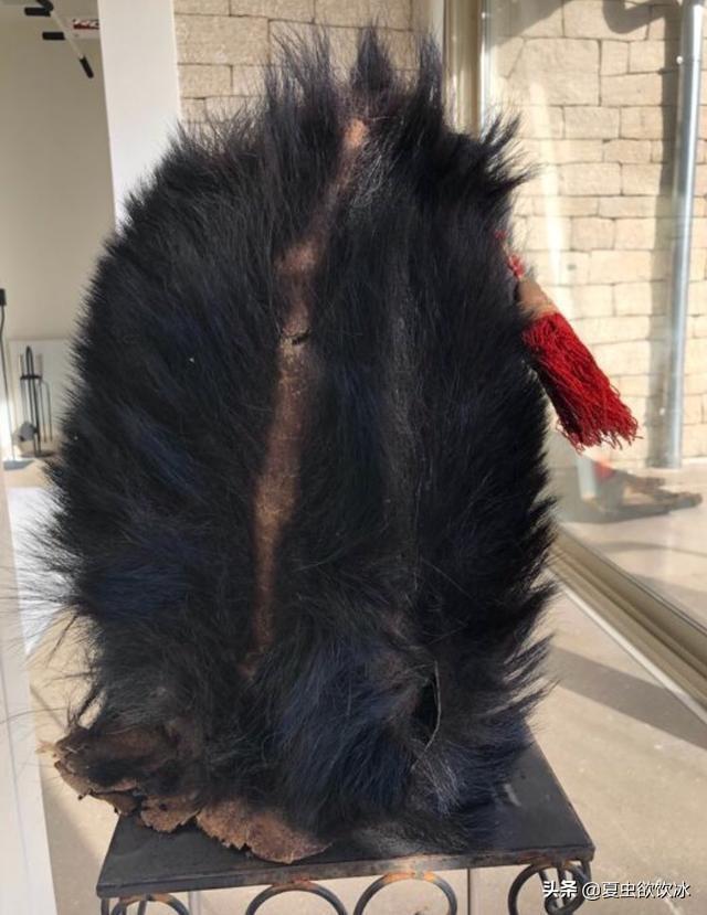 拿破仑近卫掷弹骑兵戴的熊皮帽实物,发现于滑铁卢,内