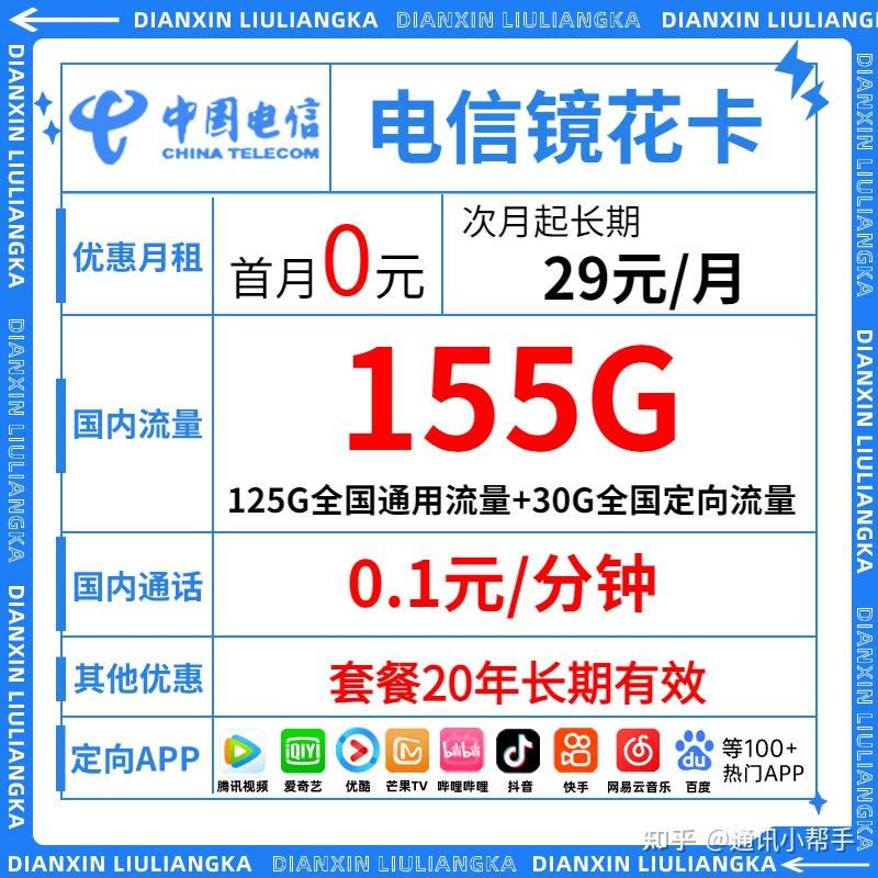 【超大流量卡】电信镜花卡29元155G长期套餐!超大流量卡,流量党必备!附带申请入口! - 知乎