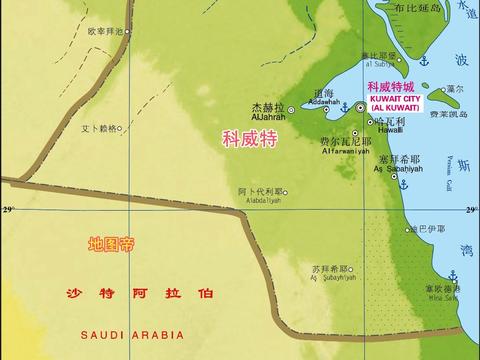 地图帝: 波斯湾有三个微型国家:卡塔尔,巴林,科威特.