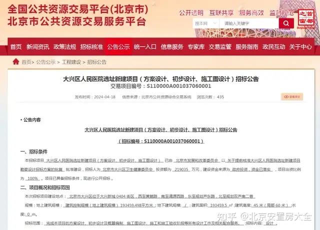 最新消息！大兴区人民医院选址新建项目具体位置来了-叭楼楼市分享网