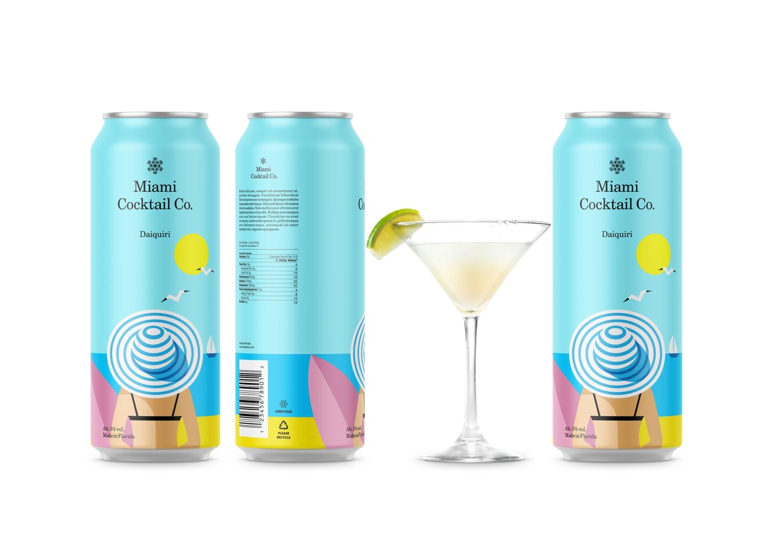 miami罐装鸡尾酒包装设计
