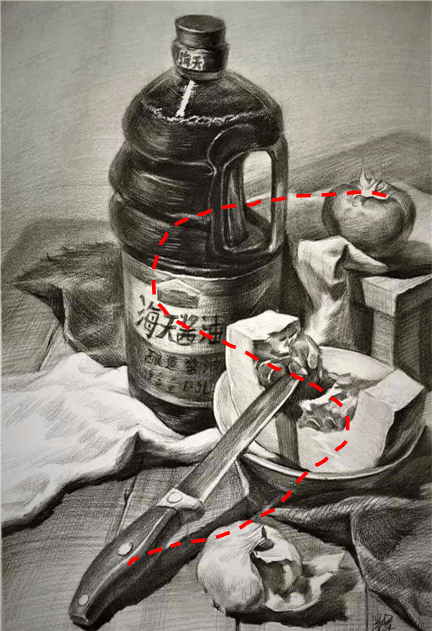 素描单体/组合常用构图方法分享!帮你处理好空间关系