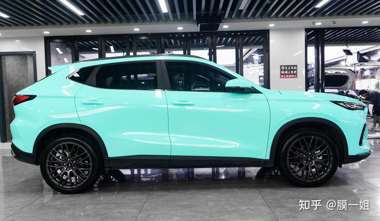 这款改色你心动了吗长安欧尚x5膜一姐水晶蒂芙尼蓝