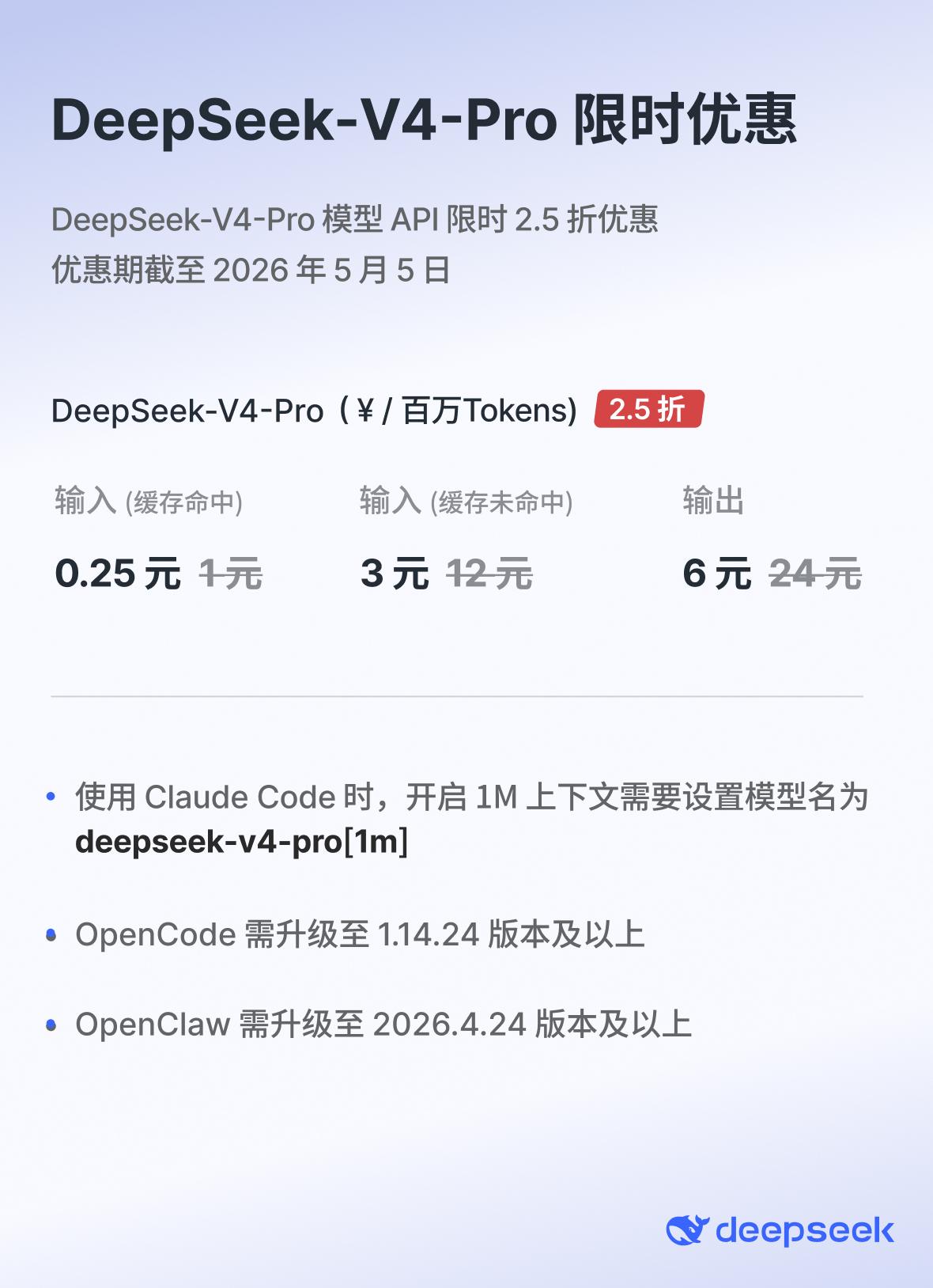如何评价DeepSeek V4 Pro官网限时2.5折优惠和缓存永久大降价？