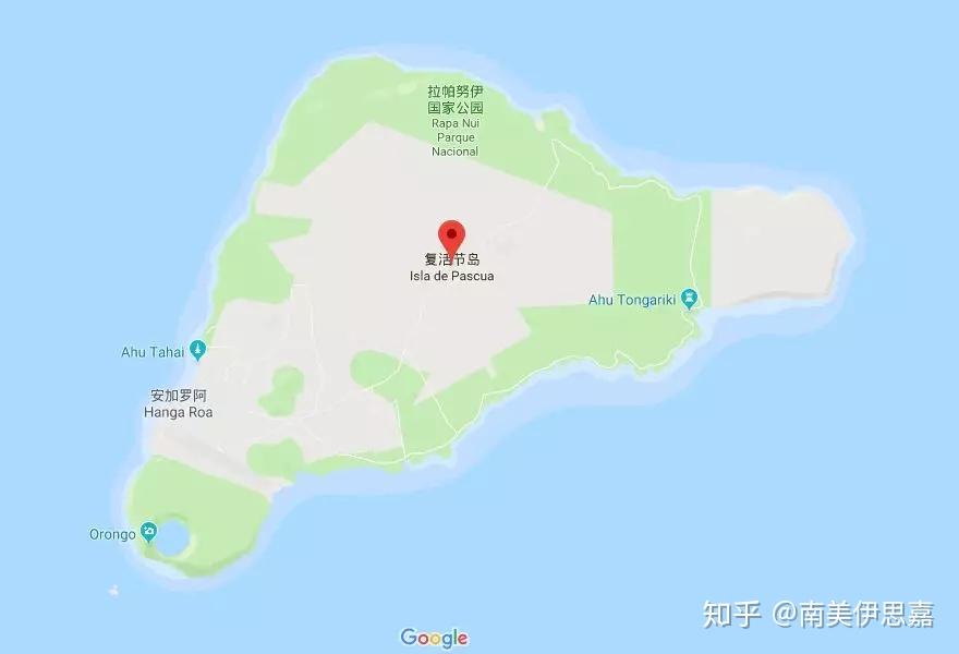 复活节岛石像位置地图图片