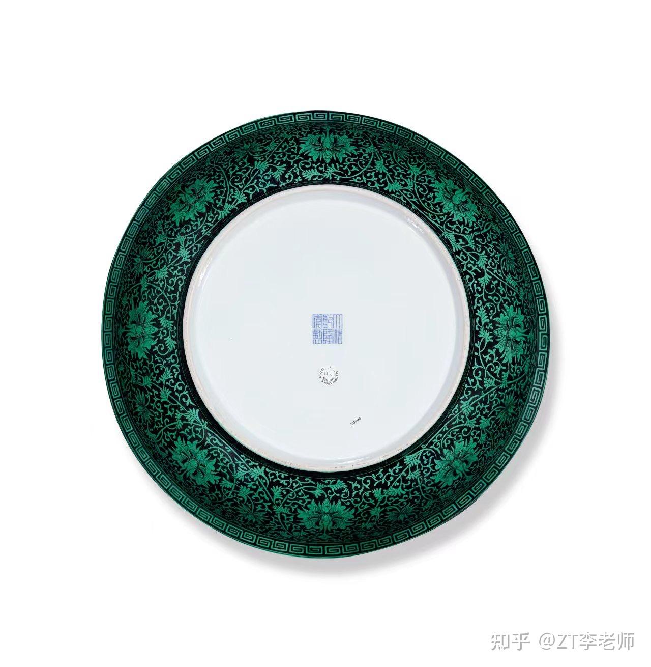 清乾隆墨地绿彩大盘1495万元成交于北京保利2022秋拍- 知乎