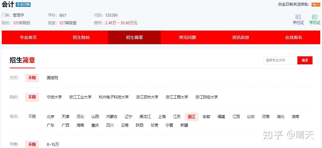 2026年浙江地区非全日制会计(MPAcc)硕士研究生招生院校大全！含招生计划及学制学费 - 知乎