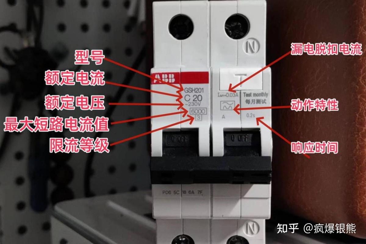 上圖是abb的一款2p空氣斷路器,斷路器上的sh202表示型號系列;第二行