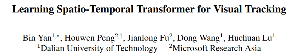 STARK:Learning Spatio-Temporal Transformer For Visual Tracking - 知乎