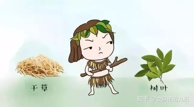 在远古时期,人们是不穿衣服的,只是用树叶和兽皮遮住主要部位.