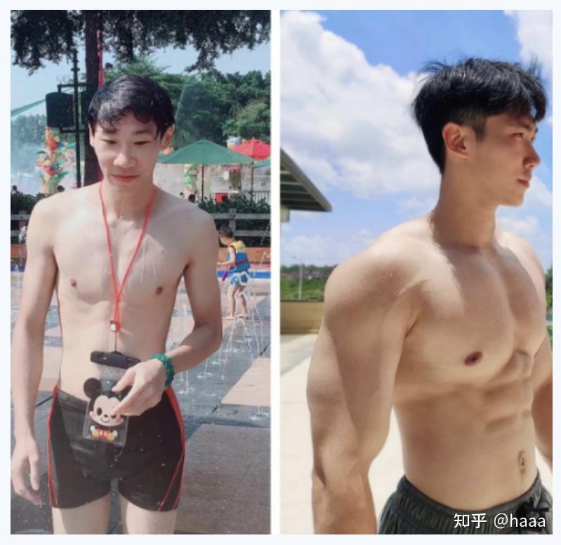 大学生健身一年对比 讲述瘦人长胖最有效的方法 - 知乎