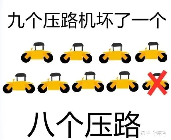 14.九个压路机坏了一个——八个压路12.