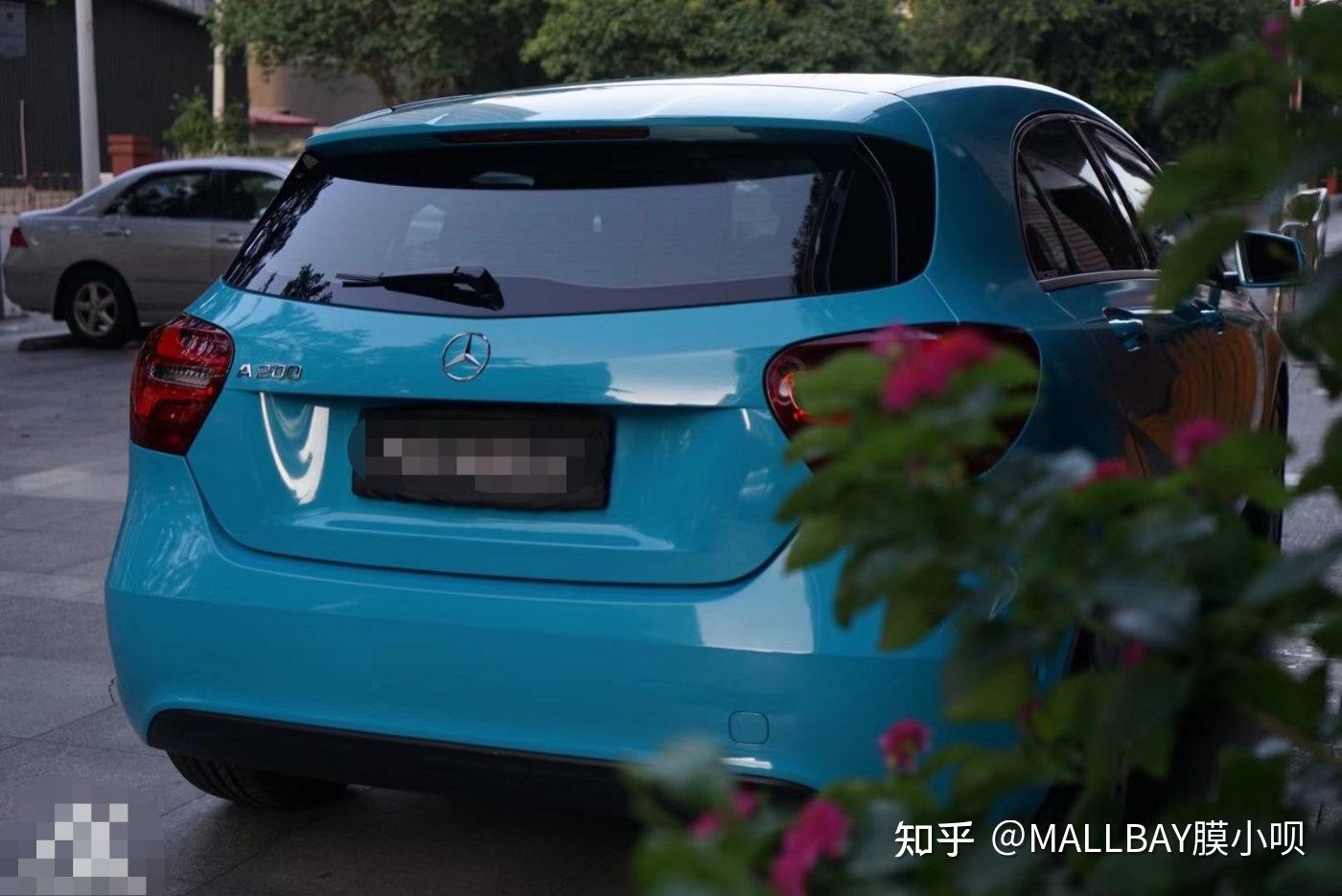 奔驰a200改色迈阿密蓝浪起来才最帅