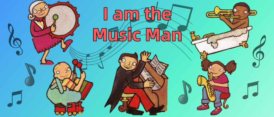 快乐英语启蒙绘本精读手工游戏iamthemusicman