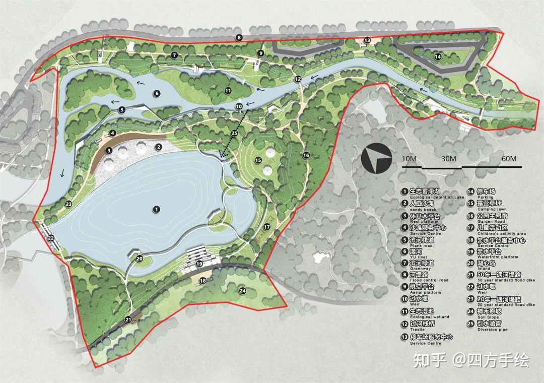 風景園林考研快題設計閱繪大師202206溼地公園設計西安全域治水樊川