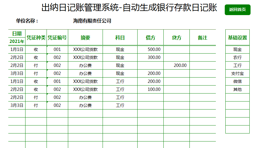 一套很好用的出納日記賬管理系統(附帶收支表格),公司財務室的出納都