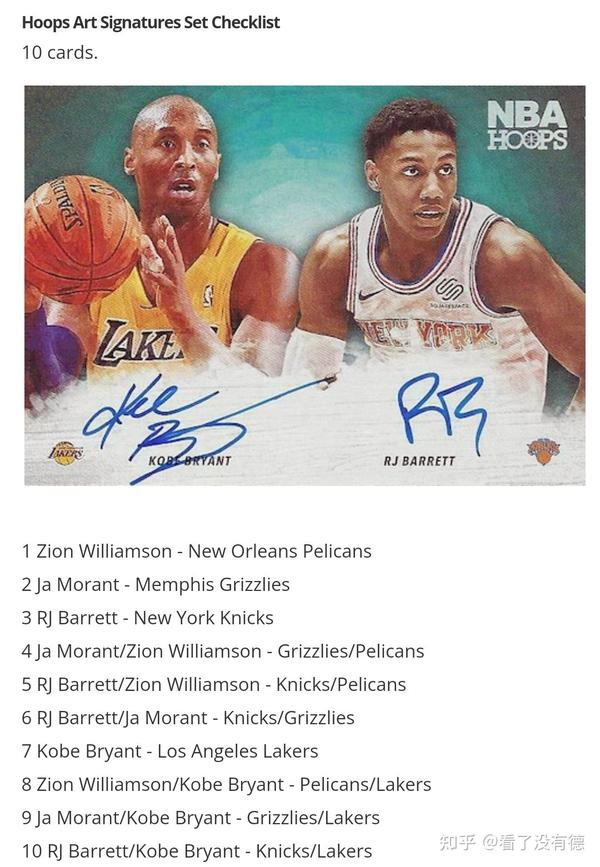 NBA球星卡干货普及：Hoops系列——艺术签 - 知乎