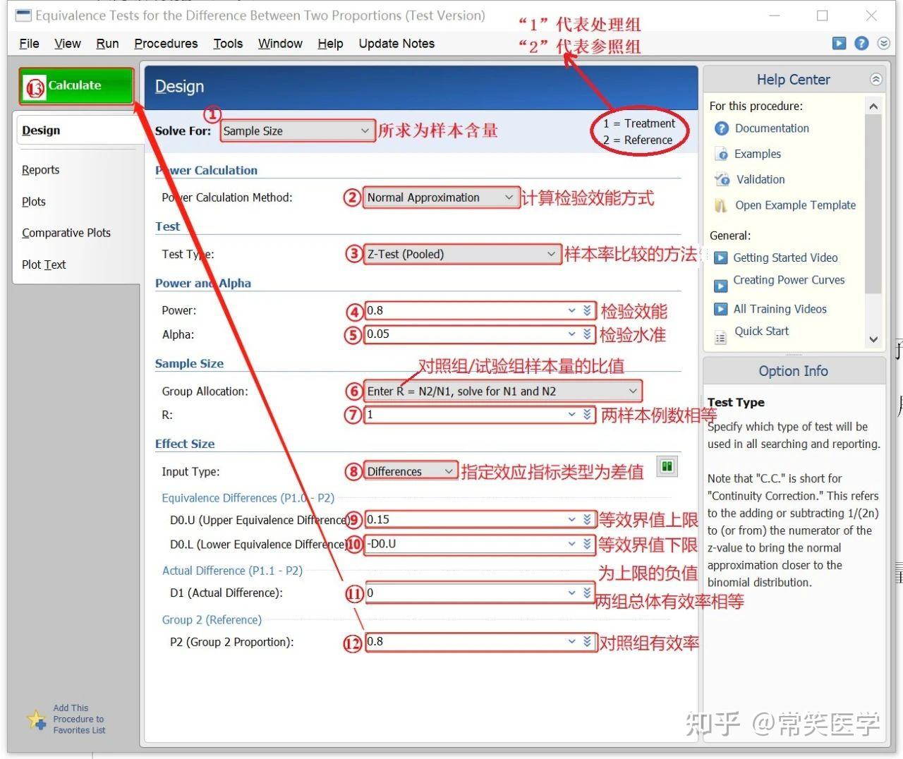 统计教程｜PASS实现完全随机设计两样本率比较时等效性检验样本含量估计 - 知乎