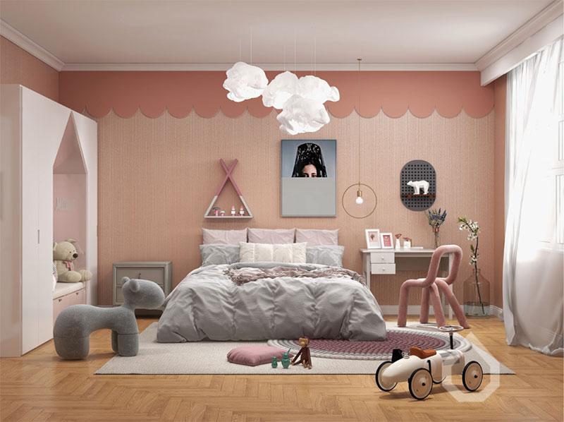 艺术漆背景墙蔻帝打造儿童房艺术涂料墙面