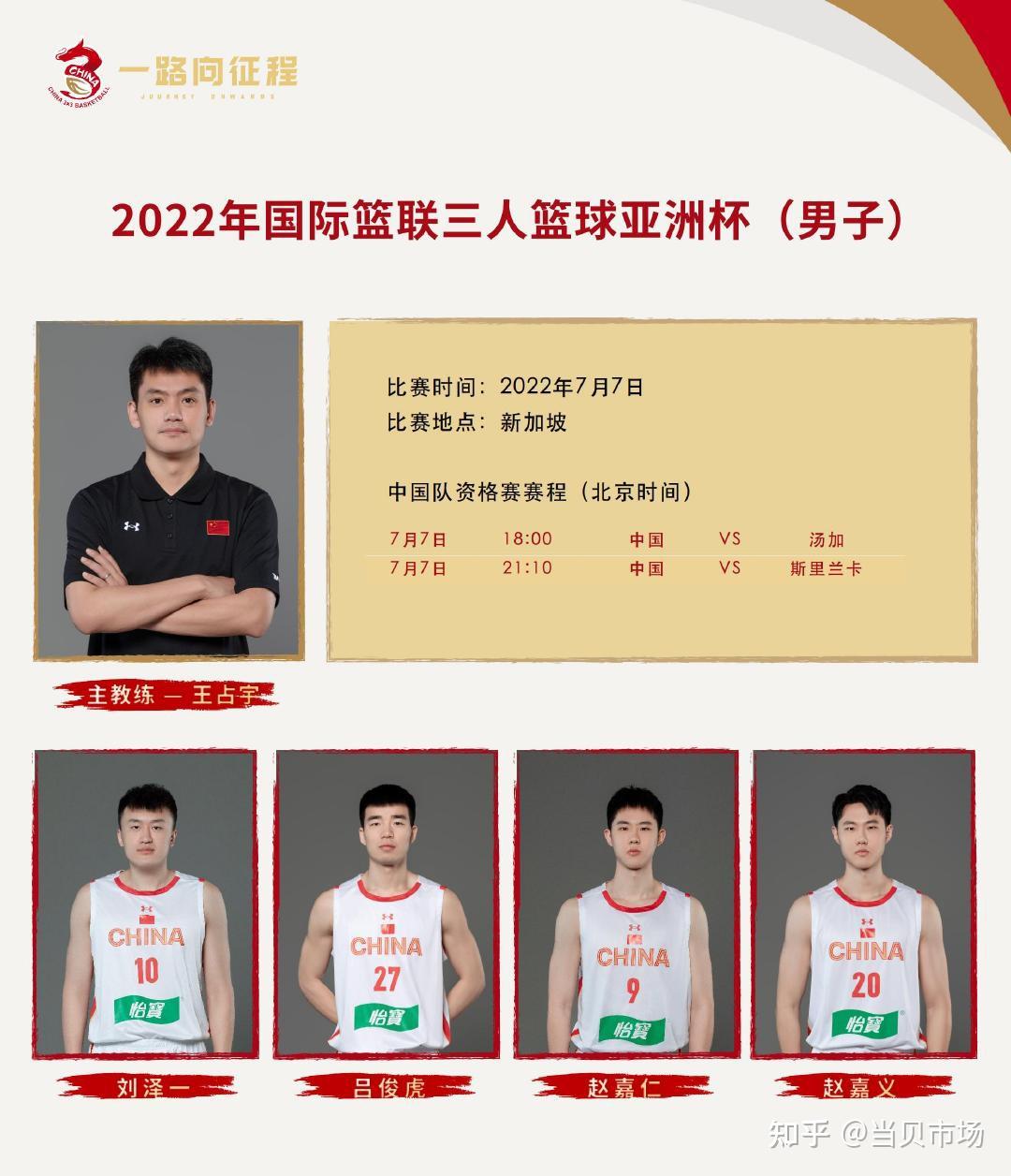 2022三人篮球亚洲杯中国队赛程公布附男篮女篮队员名单
