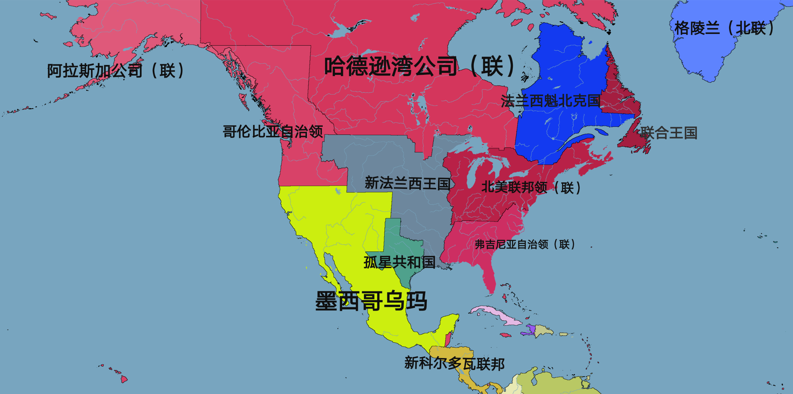 北美洲殖民地地图图片
