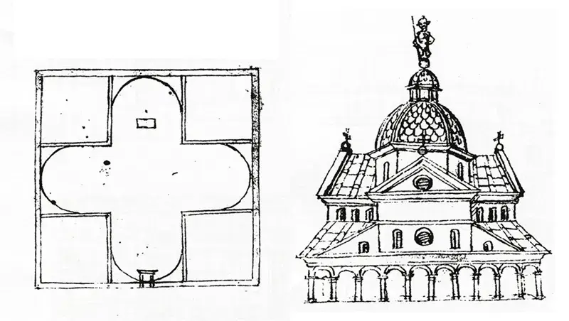 在《菲拉雷特建筑论集》(1461至1464年)中,他构想