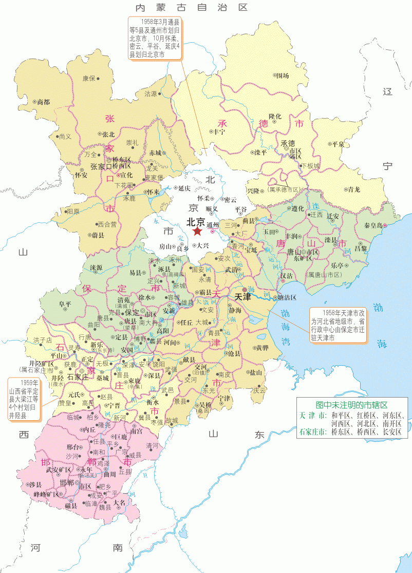 天津区划变化简史 1900-2016