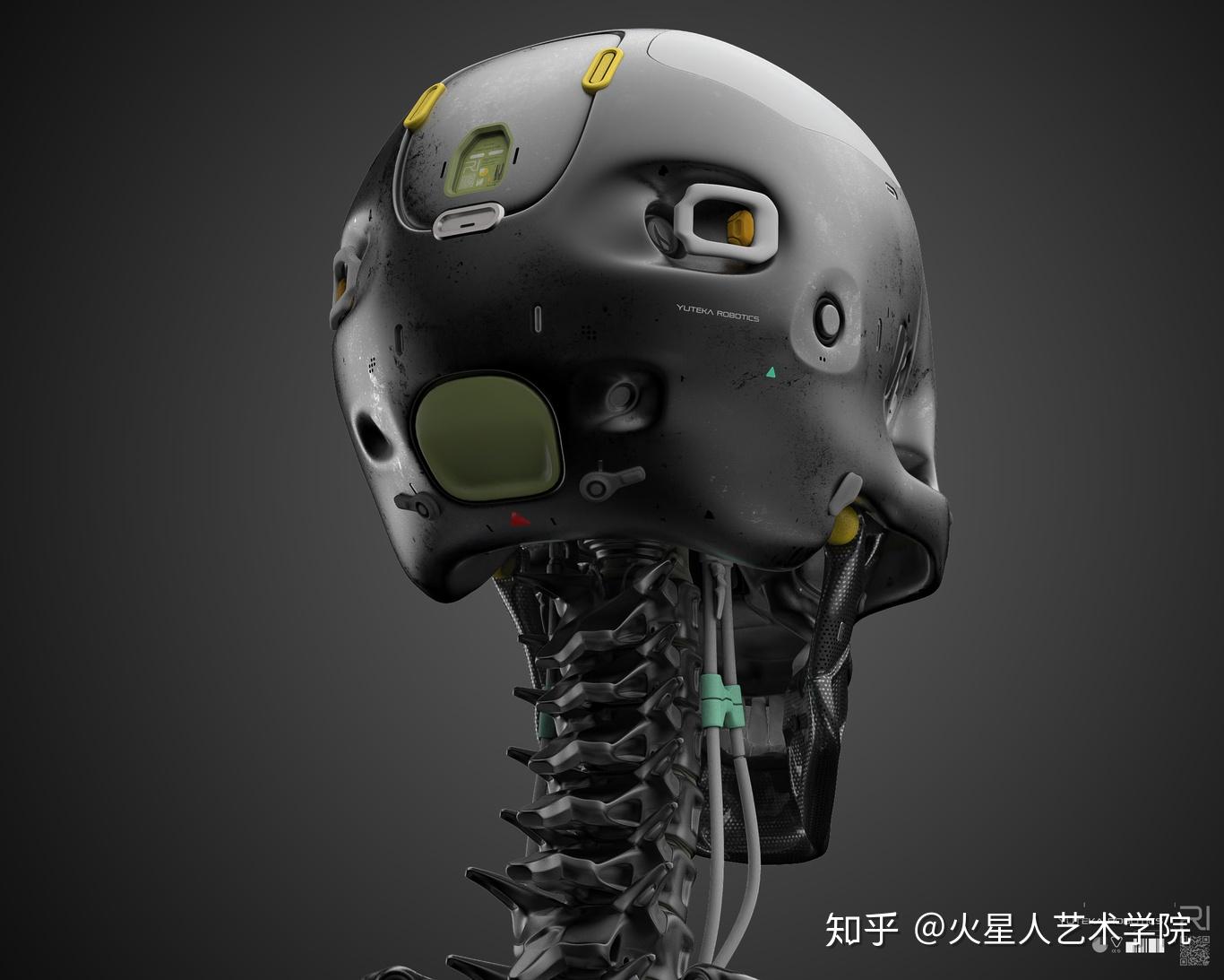 3d酷炫3d建模设计作品机械骷髅