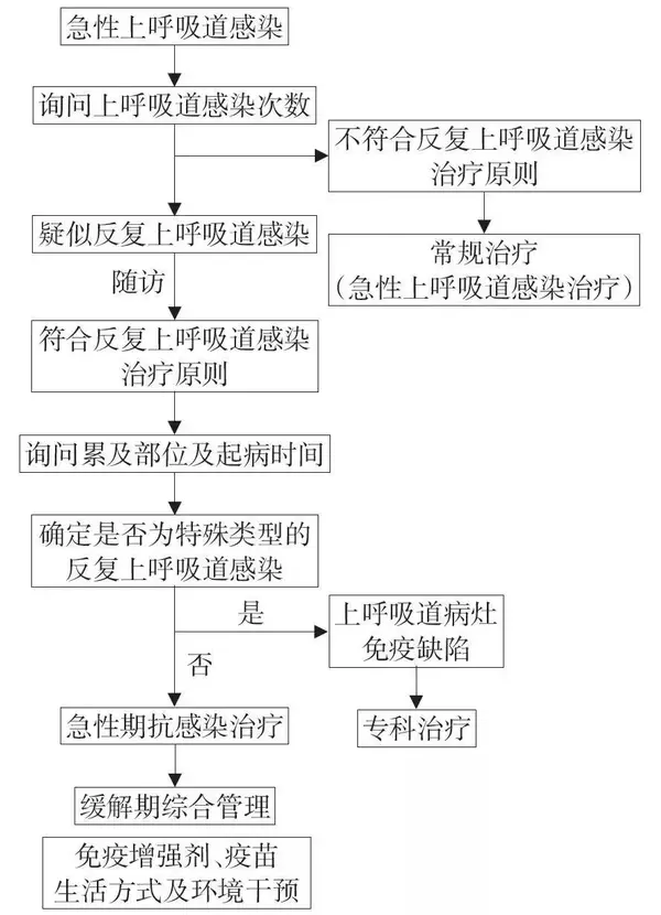 儿童反复上呼吸道感染诊治和预防流程图