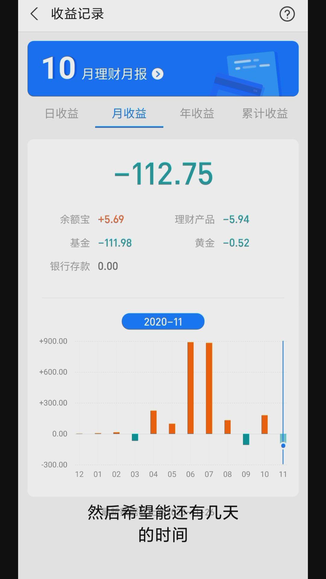 支付宝基金亏损截图图片