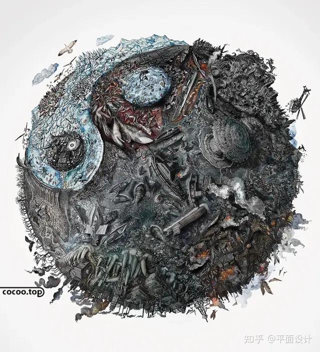 在图形创意中对于异质后的材质表象,要发挥充分的联想与想象思维,寻找