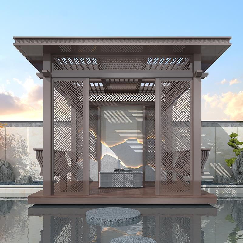 新中式凉亭精藏于简妙不可言一座有温度的现代建筑