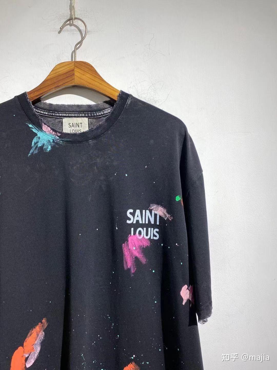 张艺兴同款saintlouis做旧洗水短袖