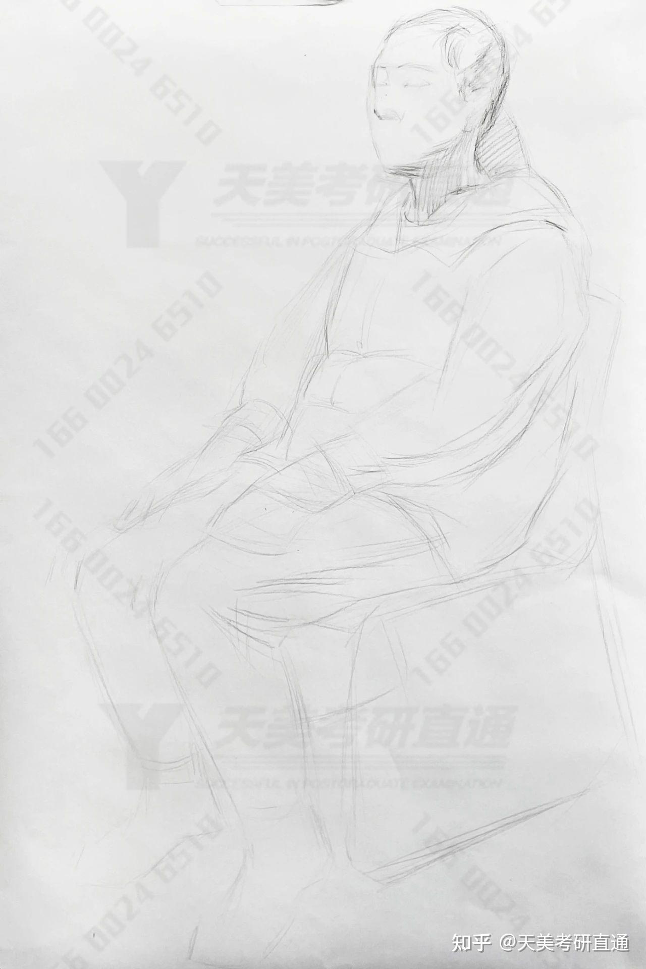 全网独家天津美术学院考研140分素描全身写生怎么画