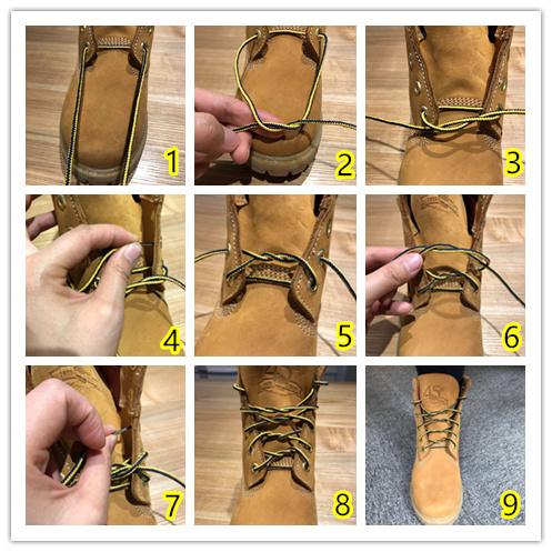长筒靴鞋带系法图片