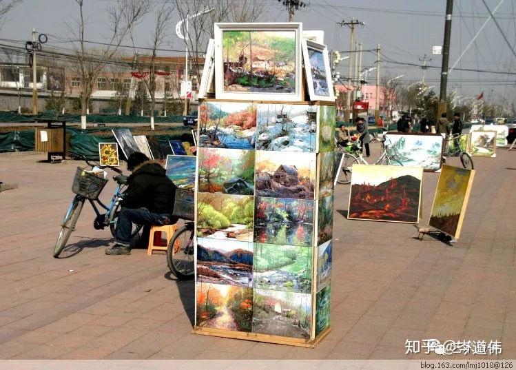 宋庄卖画一条街图片