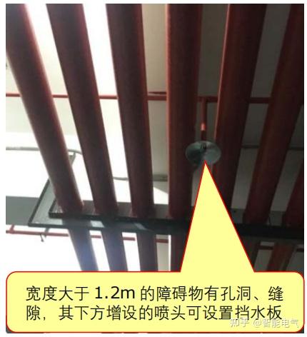 喷头挡水板设置不符合要求-自动喷水灭火系统建筑消防常见问题解析79