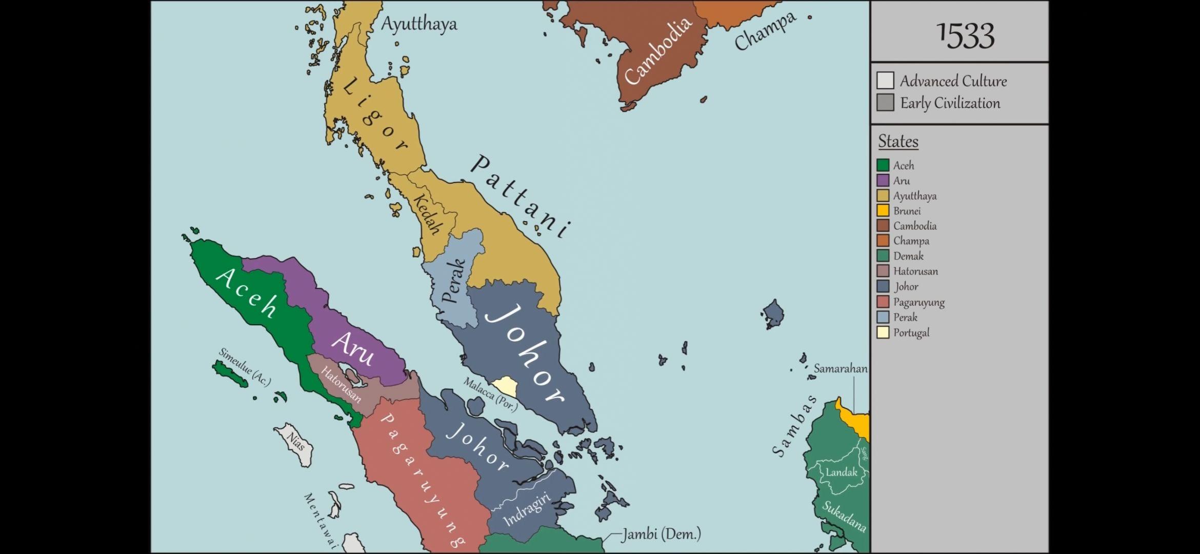 很复杂,基本上这些王国中只有两个大国:霹雳和柔佛,9个王国中只有这