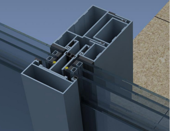 玻璃配置需经结构计算及热工计算后确定,幕墙龙骨均采用铝型材,型材