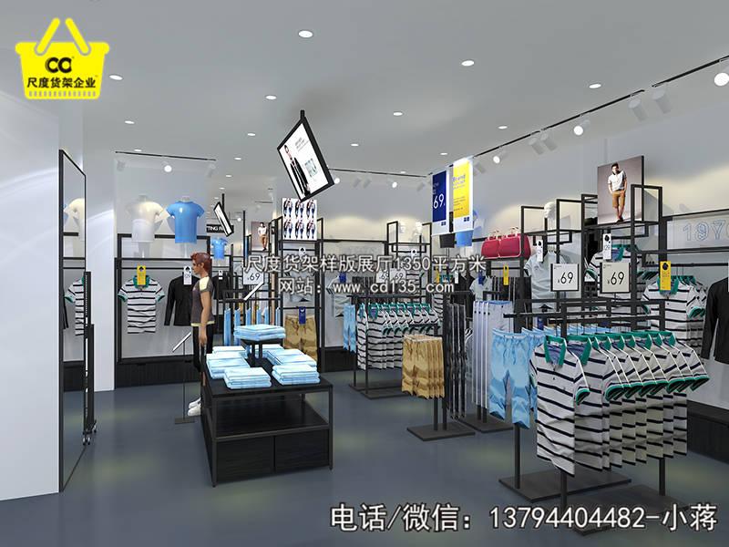 km品牌文化的的传奇故事km男装货架服装店装修