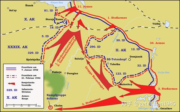 德米楊斯克戰役形勢圖 1942年1月