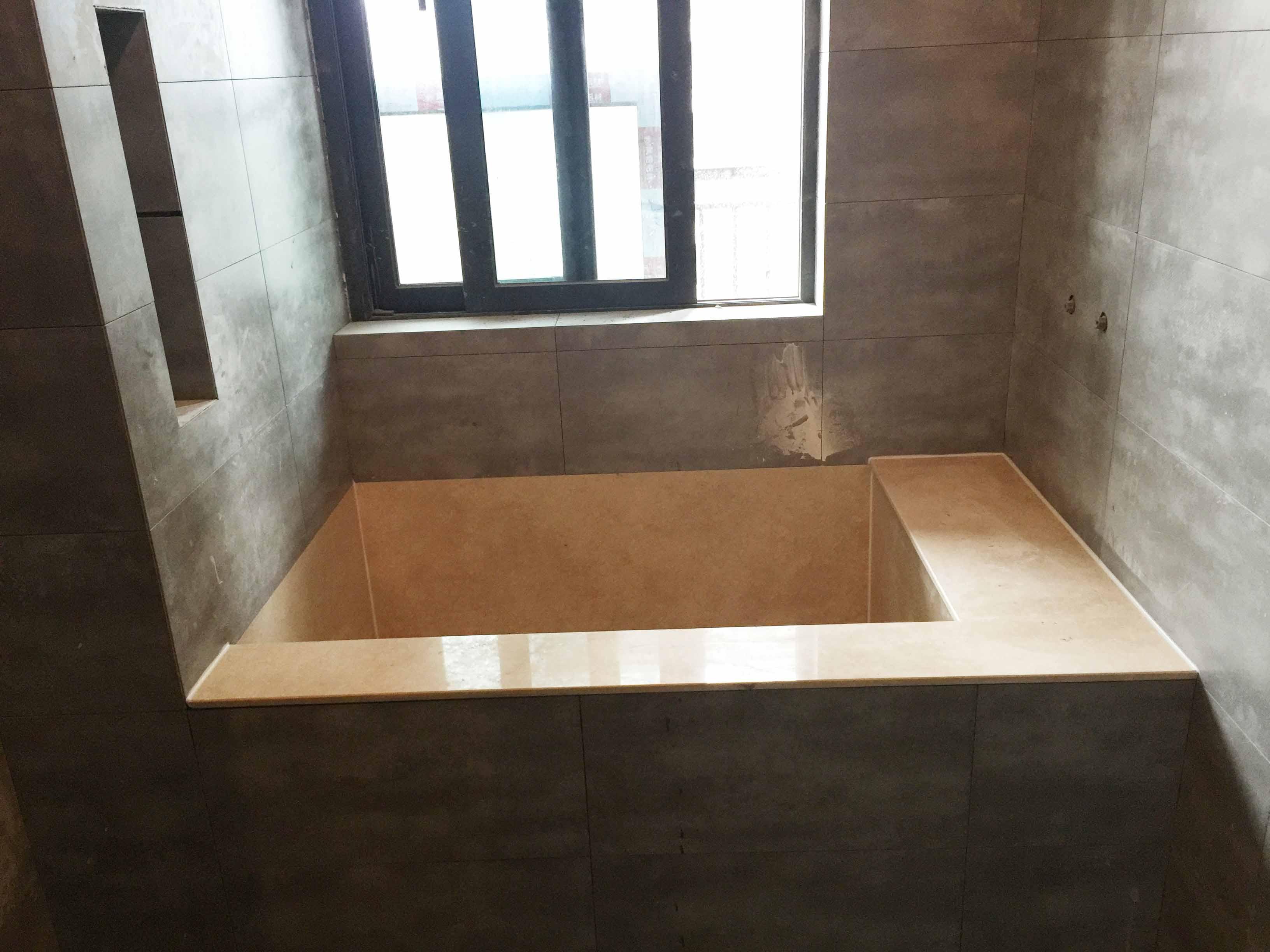 微水泥砖砌浴缸，在家也能泡温泉 - 哔哩哔哩