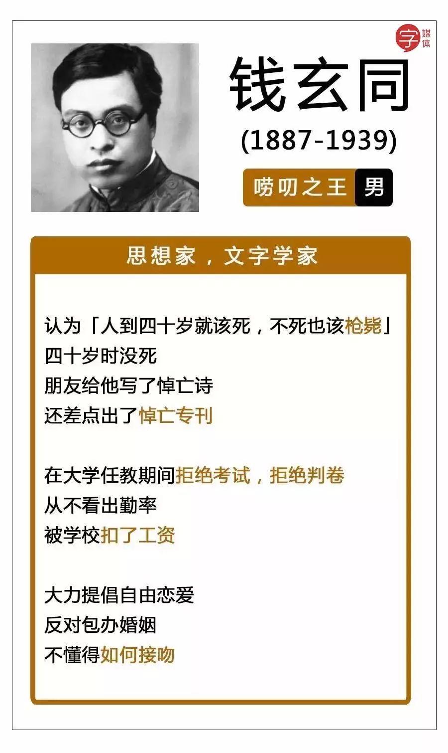 一张图看完我国文豪们的黑历史