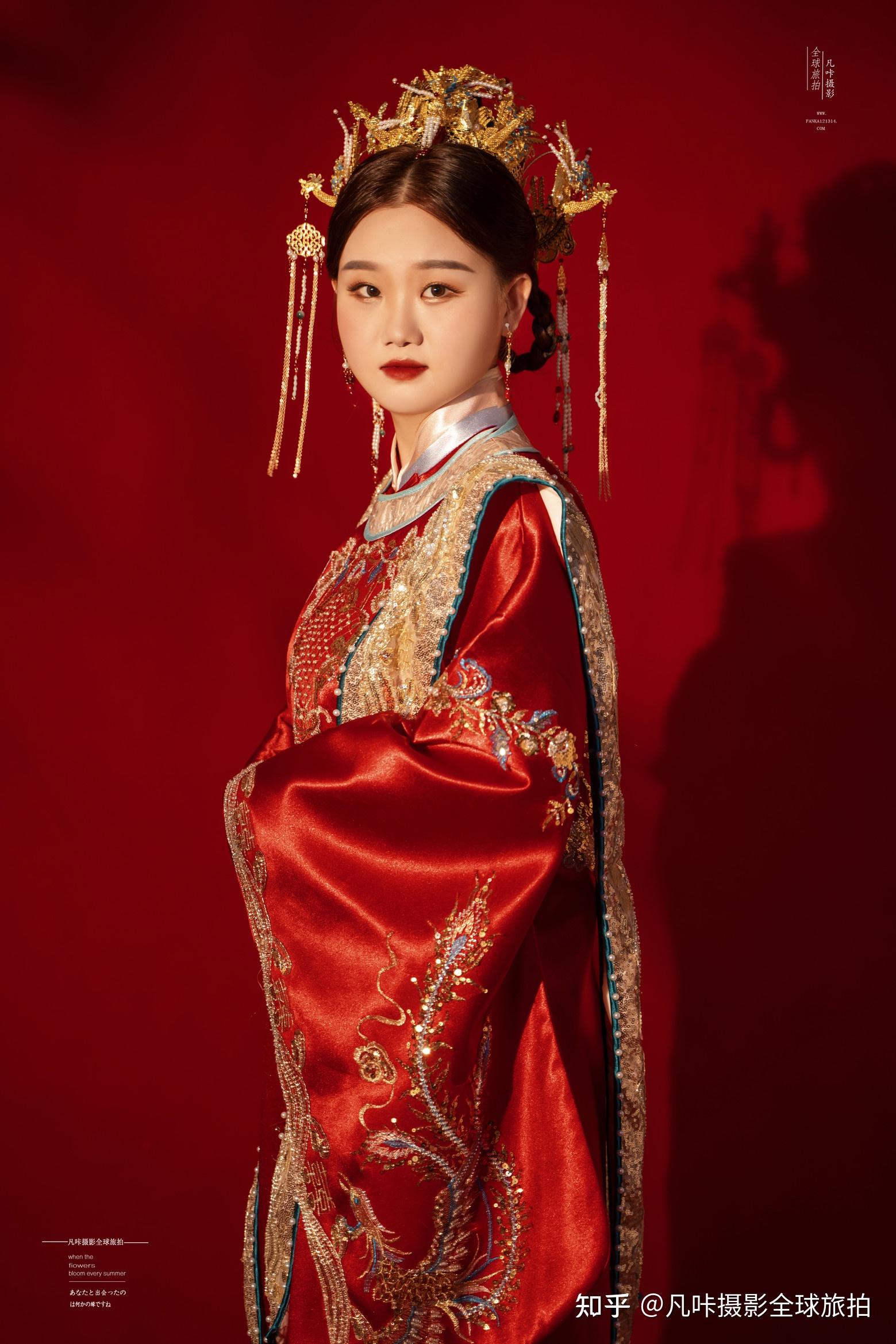 中国传统的婚纱照：凤冠霞帔十里红妆，最美不过中国红 - 知乎