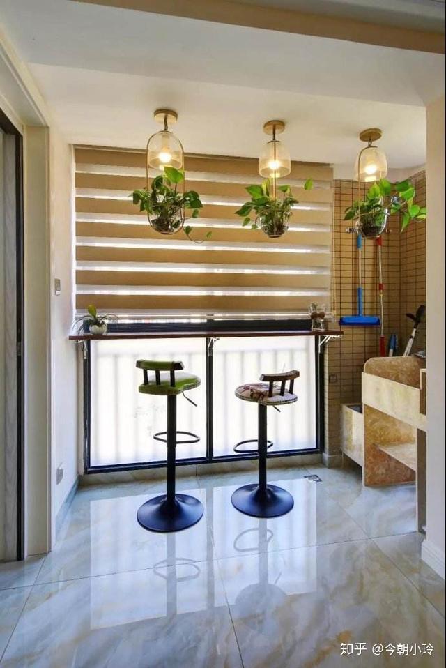 阳台做成吧台效果,太好看!