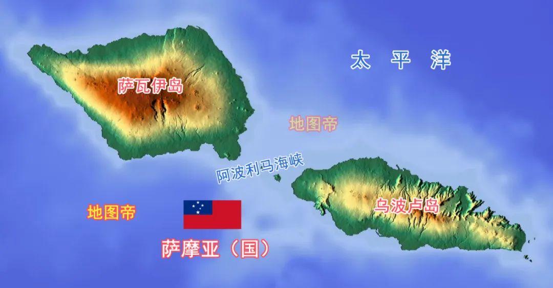 萨摩亚(国)位于萨摩亚群岛西部,有乌波卢岛,萨瓦伊岛两个主岛