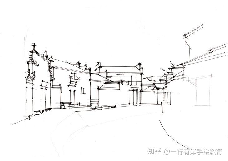 宏村平面图手绘图片