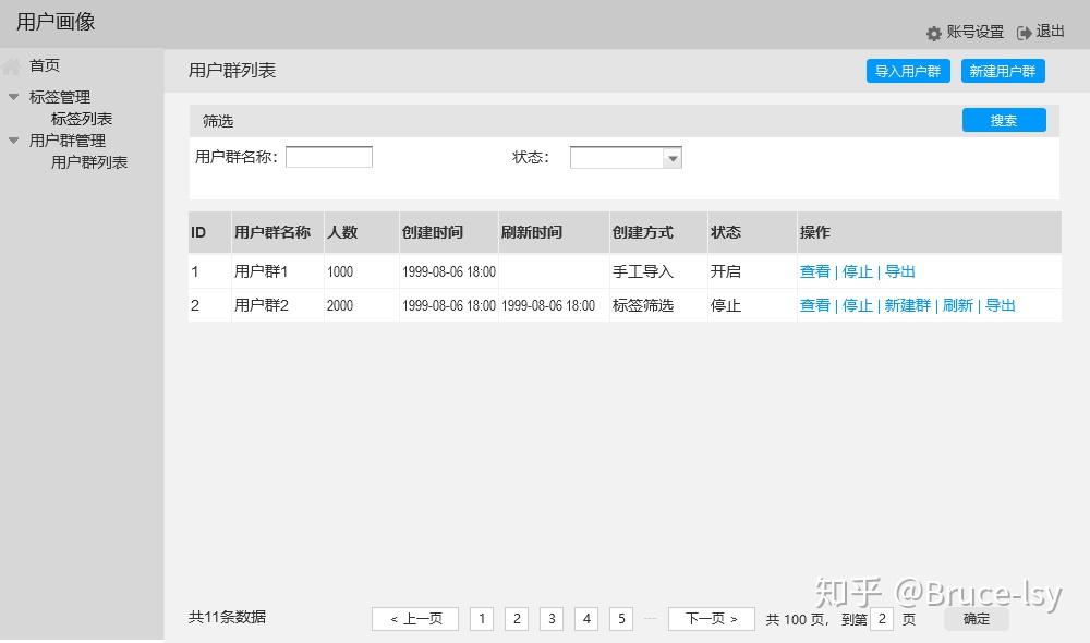 管理-新建標籤第一步:第二步:用戶群模塊用戶群管理-用戶群列表用戶群