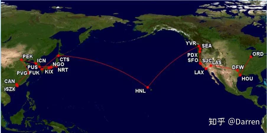 全球十大國際區域航空線