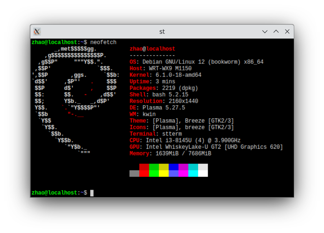  debian stterm 